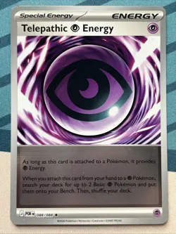Pokemon Card - Telepathic Energy - Reverse Holo Rare (088/088) Perfect Order NM - Image 1