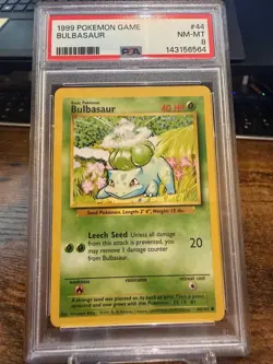 1999 Pokemon Base Set Bulbasaur #44/102 Vintage WOTC Card - PSA 8 NM-MT - Image 1
