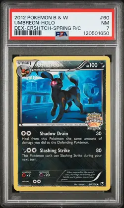 Pokemon Umbreon PSA 7 2012 B&W Card 60/108 Regional Championship DEX promo - Image 1