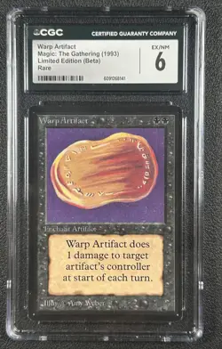 WARP ARTIFACT CGC 6 1993 MAGIC: THE GATHERING MTG BETA #NNO RARE 8141 - Image 1