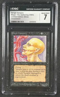 SENGIR VAMPIRE CGC 7 1993 MAGIC: THE GATHERING MTG BETA #NNO UNCOMMON 8258 - Image 1