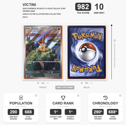 2025 Pokemon SVP Black Star Promo #208 Victini Unova IR TAG 10 (982) **RANK 1** - Image 4
