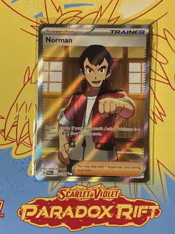 NM Pokemon Paradox Rift Norman Ultra Rare Full Art 237 #237/182 - Image 1