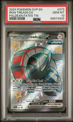 PSA 10 2024 Pokemon Paldean Fates - Black Star Promo Iron Treads ex SVP 073 - Image 1