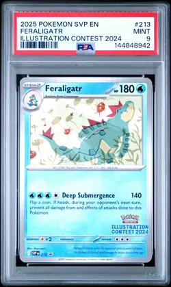 2025 POKEMON SVP PROMO ILLUSTRATION CONTEST 2024 #213 FERALIGATR PSA 9 - Image 1