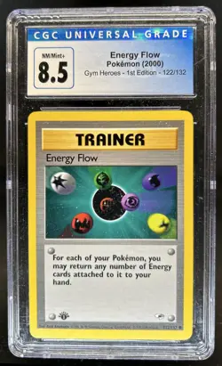 2000 Pokemon Gym Heroes 1st Edition Energy Flow #122/132 CGC 8.5 - Image 1