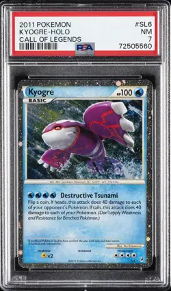 2011 POKEMON CALL OF LEGENDS #SL6 KYOGRE-HOLO PSA 7 - Image 1