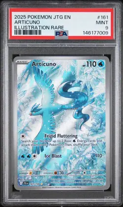 2025 POKEMON JTG EN-JOURNEY TOGETHER ILLUSTRATION RARE #161 ARTICUNO PSA 9 - Image 1