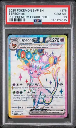 2025 POKEMON SVP PROMO PREMIUM FIGURE COLLECTION #175 ESPEON EX PSA 10 - Image 1