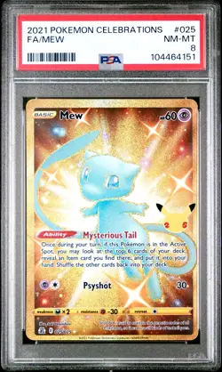 2021 POKEMON CELEBRATIONS #025 FULL ART/MEW PSA 8 - Image 1