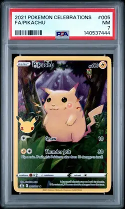 2021 POKEMON CELEBRATIONS #005 FULL ART/PIKACHU PSA 7 - Image 1