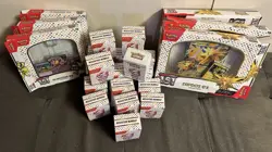 EMPTY Pokemon Scarlet & Violet 151 Booster bundle boxes (19)(+promo boxes+cards) - Image 1