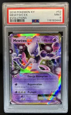 2016 Pokemon XY Evolutions Mewtwo Holo #52/108 PSA 9 - Image 1