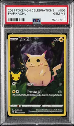 2021 POKEMON CELEBRATIONS #005 FULL ART/PIKACHU PSA 10 - Image 1
