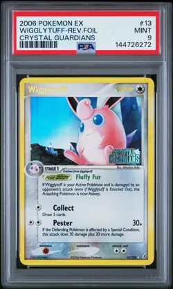 2006 POKEMON EX CRYSTAL GUARDIANS #13 WIGGLYTUFF-REVERSE FOIL PSA 9 - Image 1