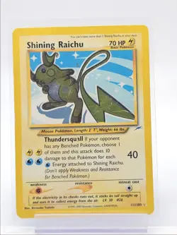 SHINING RAICHU 2000 POKEMON NEO DESTINY TRIPLE RARE CREASED 111/105 Q1300 - Image 1