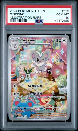 2024 POKEMON TEF EN-TEMPORAL FORCES ILLUSTRATION RARE #183 CINCCINO PSA 10 - Image 1