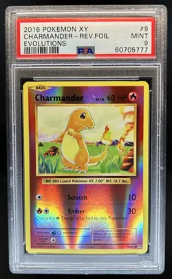 2016 Pokemon XY Evolutions Charmander Reverse Holo #9/108 PSA 9 - Image 1