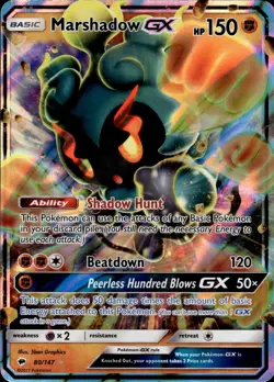 Pokemon TCG Holo Full Art Marshadow GX SM - Burning Shadows 80/147 - Image 1