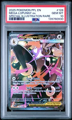 2025 POKEMON PHANTASMAL FLAMES SPECIAL ILLUSTRATION RARE MEGA LOPUNNY EX PSA 10 - Image 1