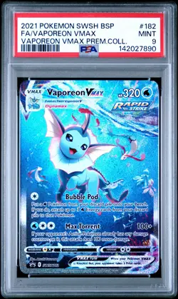 7890 Vaporeon VMAX 2021 Pokemon Sword & Shield Black Star Promo #SWSH182 PSA 9 - Image 1