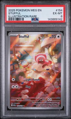 2025 POKEMON MEG EN-MEGA EVOLUTION ILLUSTRATION RARE #154 STUFFUL PSA 6 - Image 1