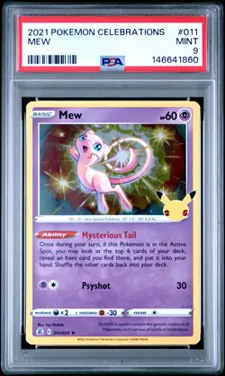 2021 POKEMON CELEBRATIONS #011 MEW PSA 9 - Image 1