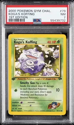 2000 POKEMON GYM CHALLENGE 1ST EDITION #79 KOGA'S KOFFING PSA 7 - Image 1