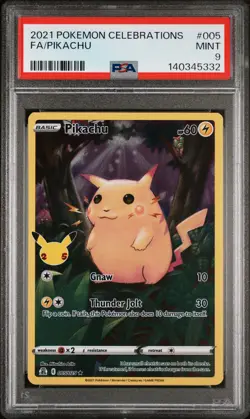 2021 POKEMON CELEBRATIONS #005 FULL ART/PIKACHU PSA 9 - Image 1