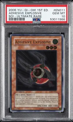 2006 YU-GI-OH! SOI-SHADOW OF INFINITY #EN011 ADHESIVE EXPLOSIVE PSA 10 - Image 1