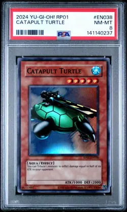 2024 YU-GI-OH! RP01-RETRO PACK #EN038 CATAPULT TURTLE PSA 8 - Image 1