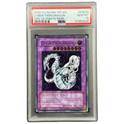 Yu-Gi-Oh! - Cyber Twin Dragon CRV-EN035 1st Edition Ultimate Rare Yugioh PSA 10 - Image 1
