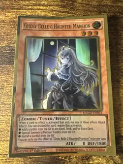 YuGiOh! - Ghost Belle & Haunted Mansion MAGO-EN012 Premium Gold 1st Edition NM - Image 1