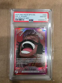 ONE PIECE OP13-CARRYING ON HIS WILL ALTERNATE ART GOL D. ROGER PSA 10 - Image 1