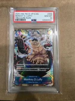 2025 One Piece OP13 Treasure Rare Monkey D Luffy PSA 10 GEM MINT - Image 1