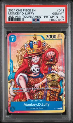 2024 ONE PIECE PROMOS 2ND ANV TOURNAMENT-PARTICIPATION MONKEY D. LUFFY PSA 10 - Image 1