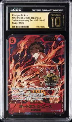 2025 ONE PIECE JPN 3RD ANNIVERSARY SUPER RARE PORTGAS D. ACE CGC 10 PPRISTINE - Image 1