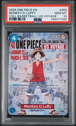 2026 ONE PIECE PROMOS COLLEGE BASKETBALL: US VOYAGE MONKEY D. LUFFY PSA 10 - Image 1