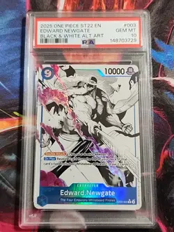 One Piece CCG Edward Newgate Black & White Psa 10 #003 Alt art - Image 1