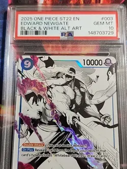 One Piece CCG Edward Newgate Black & White Psa 10 #003 Alt art - Image 2