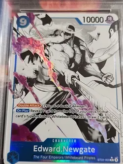 One Piece CCG Edward Newgate Black & White Psa 10 #003 Alt art - Image 4