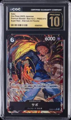 2025 ONE PIECE PREMIUM BOOSTER: BEST VOL.2 JPN SR ALT ART SABO CGC 10 PRISTINE - Image 1