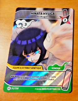 NARUTO MYTHOS 1ST ED EDITION CARD GAME HOLO CARTE HINATA 31/130 FR TCG MINT - Image 1