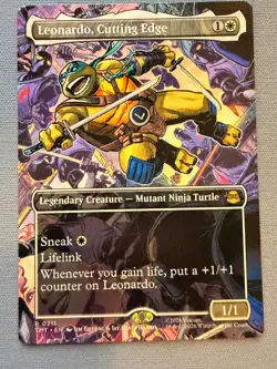 Leonardo, Cutting Edge (Borderless) NM - Teenage Mutant Ninja Turtles MTG #211 - Image 1