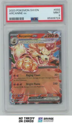2023 Pokemon Scarlet & Violet Full Art Arcanine ex PSA 9 #032/198 - Image 1