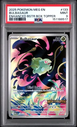 2025 POKEMON MEG EN-MEGA EVOLUTION ENHANCED BOOSTER BOX TOPPER BULBASAUR PSA 9 - Image 1