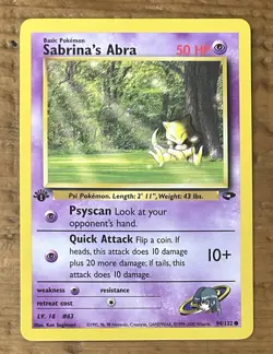 Pokemon TCG Sabrina’s Abra #94/132 Non Holo 1st Edition Vintage 1999-2000 - Image 1