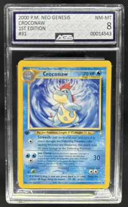 2000 Pokemon Neo Genesis 1st Edition Croconaw #31/111 AGS 8 - Image 1