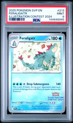 2025 POKEMON SVP PROMO ILLUSTRATION CONTEST 2024 #213 FERALIGATR PSA 9 - Image 1
