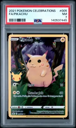 2021 POKEMON CELEBRATIONS #005 FULL ART/PIKACHU PSA 7 - Image 1